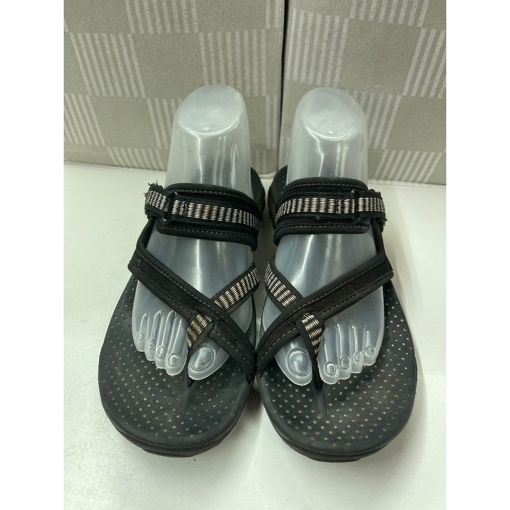Skechers Outdoor Lifestyle Womens Black Strappy Toe Loop Sandals Hook Loop Strap